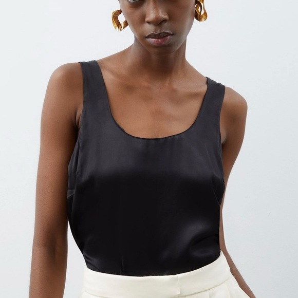 Karen Millen Satin Woven Camisole NWT black size small 6 - Picture 1 of 4